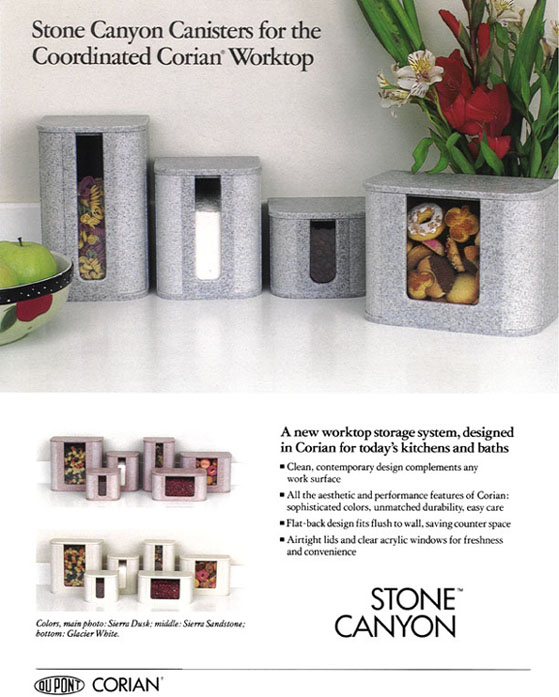 Stone Canyon Canisters in Corian