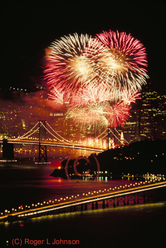 fireworks over San Francisco California